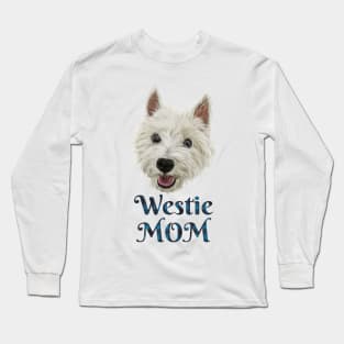 Womens Westie Mom Smiling West Highland Terrier Long Sleeve T-Shirt